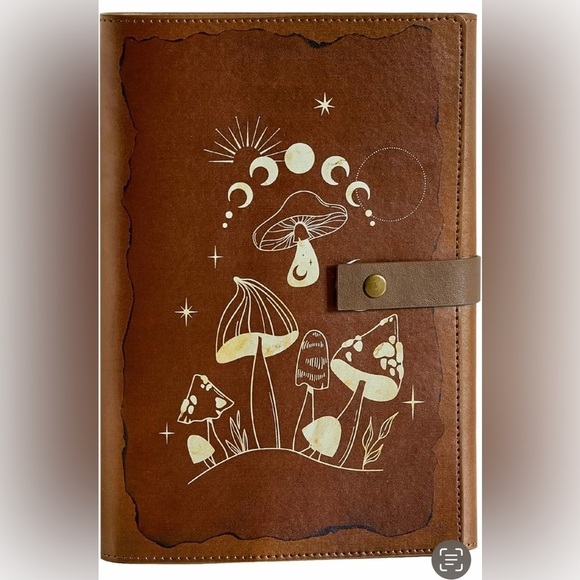 Mushroom PU Leather Journal, Brown, NWOT - Picture 1 of 14